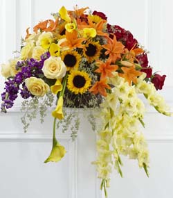 Fall Tribute Casket Spray